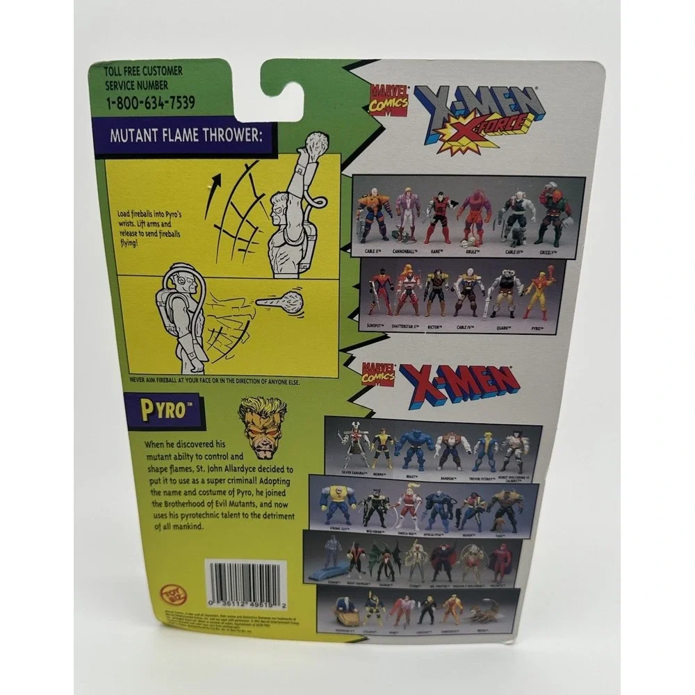 1994 TOY BIZ MARVEL X-MEN X-FORCE PYRO MUTANT FLAME THROWER #49519 SEALED